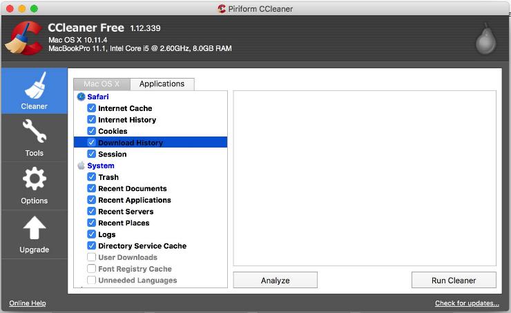 ccleaner for mac os 10.12.1